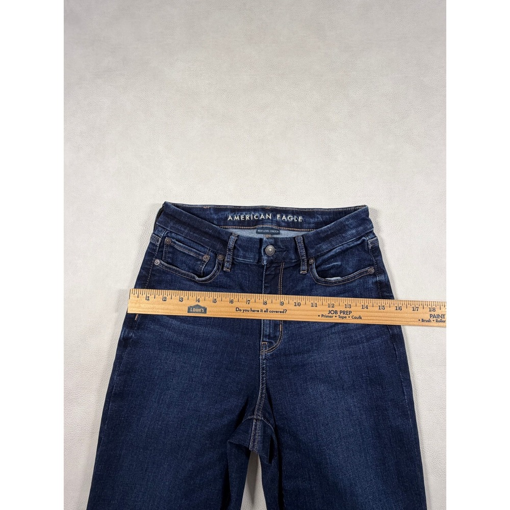 American Eagle Curvy Super High-Rise Flare Jeans Dark Wash Size 6 Regular 26 - Picture 7 of 11